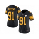 Women's Nike Pittsburgh Steelers #91 Kevin Greene Limited Black Rush NFL Jersey