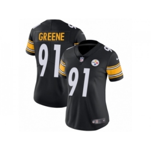 Women's Nike Pittsburgh Steelers #91 Kevin Greene Vapor Untouchable Limited Black Team Color NFL Jersey