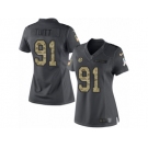 Women's Nike Pittsburgh Steelers #91 Stephon Tuitt Limited Black 2016 Salute to Service NFL Jersey