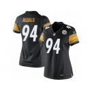 Women's Nike Pittsburgh Steelers #94 Tyson Alualu Limited Black Team Color NFL Jersey