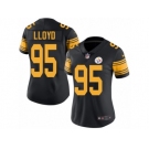 Women's Nike Pittsburgh Steelers #95 Greg Lloyd Limited Black Rush NFL Jersey