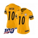 Women's Pittsburgh Steelers #10 Ryan Switzer Limited Gold Inverted Legend 100th Season Football Jersey