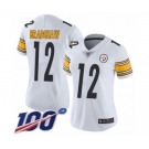 Women's Pittsburgh Steelers #12 Terry Bradshaw White Vapor Untouchable Limited Player 100th Season Football Jersey