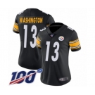 Women's Pittsburgh Steelers #13 James Washington Black Team Color Vapor Untouchable Limited Player 100th Season Football Jersey