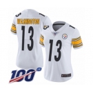 Women's Pittsburgh Steelers #13 James Washington White Vapor Untouchable Limited Player 100th Season Football Jersey