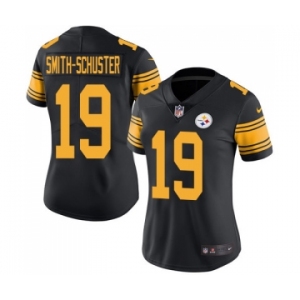 Women's Pittsburgh Steelers #19 JuJu Smith-Schuster Limited Black Rush Vapor Untouchable Football Jersey