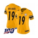 Women's Pittsburgh Steelers #19 JuJu Smith-Schuster Limited Gold Inverted Legend 100th Season Football Jersey