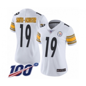 Women's Pittsburgh Steelers #19 JuJu Smith-Schuster White Vapor Untouchable Limited Player 100th Season Football Jersey