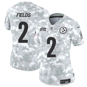 Women's Pittsburgh Steelers #2 Justin Fields 2024 F.U.S.E Arctic Camo Salute To Service Limited Stitched Football Jersey