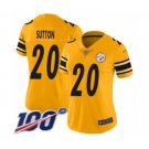 Women's Pittsburgh Steelers #20 Cameron Sutton Limited Gold Inverted Legend 100th Season Football Jersey