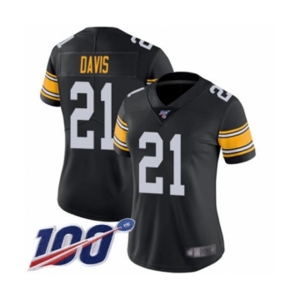 Women's Pittsburgh Steelers #21 Sean Davis Black Alternate Vapor Untouchable Limited Player 100th Season Football Jersey