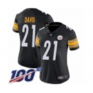 Women's Pittsburgh Steelers #21 Sean Davis Black Team Color Vapor Untouchable Limited Player 100th Season Football Jersey