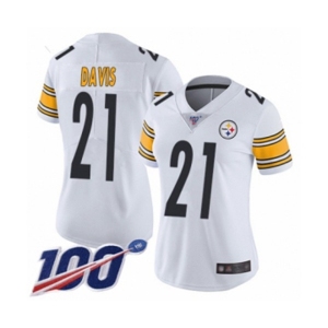 Women's Pittsburgh Steelers #21 Sean Davis White Vapor Untouchable Limited Player 100th Season Football Jersey