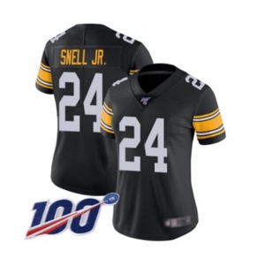 Women's Pittsburgh Steelers #24 Benny Snell Jr. Black Alternate Vapor Untouchable Limited Player 100th Season Football Jersey