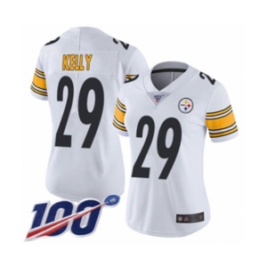 Women's Pittsburgh Steelers #29 Kam Kelly White Vapor Untouchable Limited Player 100th Season Football Jersey