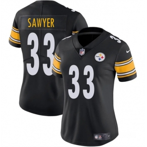 Women's Pittsburgh Steelers #33 Jack Sawyer Black 2025 Draft Vapor Untouchable Limited Football Stitched Jersey