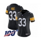 Women's Pittsburgh Steelers #33 Merril Hoge Black Alternate Vapor Untouchable Limited Player 100th Season Football Jersey