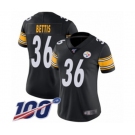 Women's Pittsburgh Steelers #36 Jerome Bettis Black Team Color Vapor Untouchable Limited Player 100th Season Football Jersey