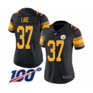 Women's Pittsburgh Steelers #37 Carnell Lake Limited Black Rush Vapor Untouchable 100th Season Football Jersey