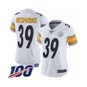 Women's Pittsburgh Steelers #39 Minkah Fitzpatrick White Vapor Untouchable Limited Player 100th Season Football Jersey