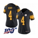 Women's Pittsburgh Steelers #4 Jordan Berry Limited Black Rush Vapor Untouchable 100th Season Football Jersey