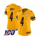 Women's Pittsburgh Steelers #4 Jordan Berry Limited Gold Inverted Legend 100th Season Football Jersey