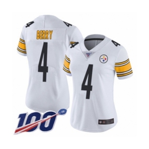 Women's Pittsburgh Steelers #4 Jordan Berry White Vapor Untouchable Limited Player 100th Season Football Jersey