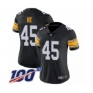 Women's Pittsburgh Steelers #45 Roosevelt Nix Black Alternate Vapor Untouchable Limited Player 100th Season Football Jersey