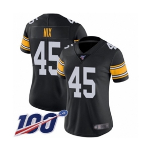 Women's Pittsburgh Steelers #45 Roosevelt Nix Black Alternate Vapor Untouchable Limited Player 100th Season Football Jersey