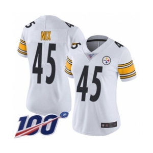 Women's Pittsburgh Steelers #45 Roosevelt Nix White Vapor Untouchable Limited Player 100th Season Football Jersey