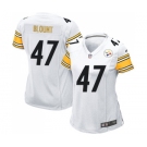 Women's Pittsburgh Steelers #47 Mel Blount Game White Football Jersey