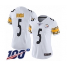 Women's Pittsburgh Steelers #5 Joshua Dobbs White Vapor Untouchable Limited Player 100th Season Football Jersey