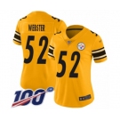 Women's Pittsburgh Steelers #52 Mike Webster Limited Gold Inverted Legend 100th Season Football Jersey