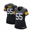 Women's Pittsburgh Steelers #55 Devin Bush Game Black Alternate Football Jersey