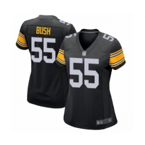 Women's Pittsburgh Steelers #55 Devin Bush Game Black Alternate Football Jersey