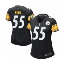 Women's Pittsburgh Steelers #55 Devin Bush Game Black Team Color Football Jersey