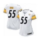 Women's Pittsburgh Steelers #55 Devin Bush Game White Football Jersey