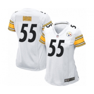 Women's Pittsburgh Steelers #55 Devin Bush Game White Football Jersey