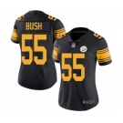 Women's Pittsburgh Steelers #55 Devin Bush Limited Black Rush Vapor Untouchable Football Jersey