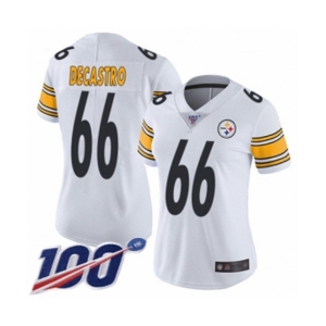 Women's Pittsburgh Steelers #66 David DeCastro White Vapor Untouchable Limited Player 100th Season Football Jersey