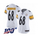 Women's Pittsburgh Steelers #68 L.C. Greenwood White Vapor Untouchable Limited Player 100th Season Football Jersey