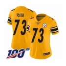 Women's Pittsburgh Steelers #73 Ramon Foster Limited Gold Inverted Legend 100th Season Football Jersey