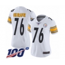 Women's Pittsburgh Steelers #76 Chukwuma Okorafor White Vapor Untouchable Limited Player 100th Season Football Jersey