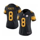 Women's Pittsburgh Steelers #8 Kenny Pickett Black Color Rush Limited Stitched Jersey(Run Small)