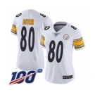 Women's Pittsburgh Steelers #80 Jack Butler White Vapor Untouchable Limited Player 100th Season Football Jersey