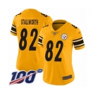 Women's Pittsburgh Steelers #82 John Stallworth Limited Gold Inverted Legend 100th Season Football Jersey