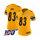 Women's Pittsburgh Steelers #83 Louis Lipps Limited Gold Inverted Legend 100th Season Football Jersey