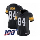 Women's Pittsburgh Steelers #84 Antonio Brown Black Alternate Vapor Untouchable Limited Player 100th Season Football Jersey