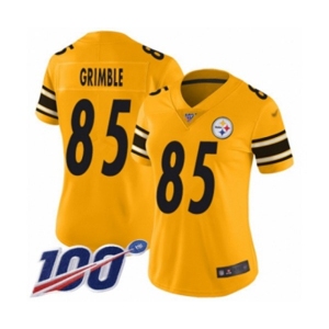 Women's Pittsburgh Steelers #85 Xavier Grimble Limited Gold Inverted Legend 100th Season Football Jersey