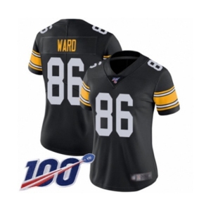 Women's Pittsburgh Steelers #86 Hines Ward Black Alternate Vapor Untouchable Limited Player 100th Season Football Jersey